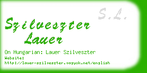 szilveszter lauer business card